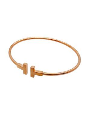 Tiffany & Co Bangle T Wire 18k Pink Gold Bracelet
